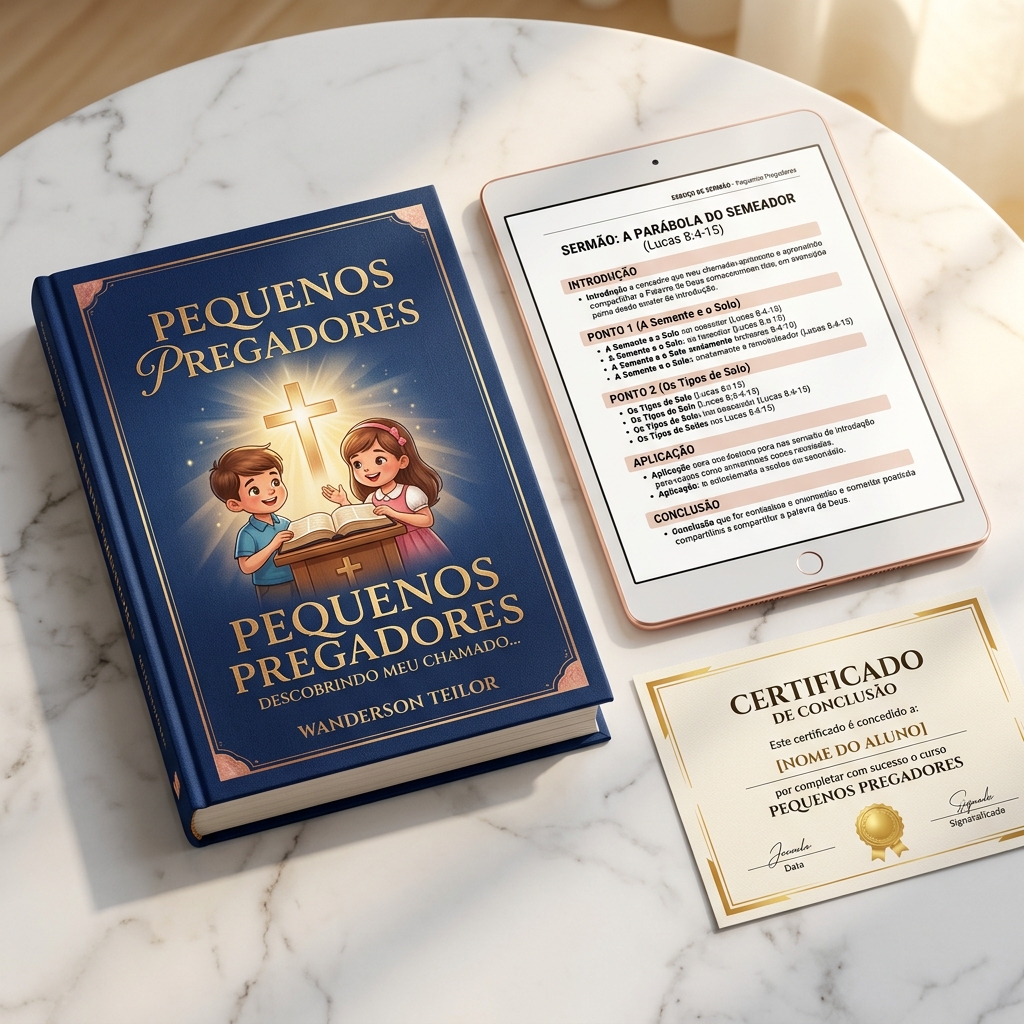 Pequenos Pregadores - Livro, Tablet com Sermão e Certificado